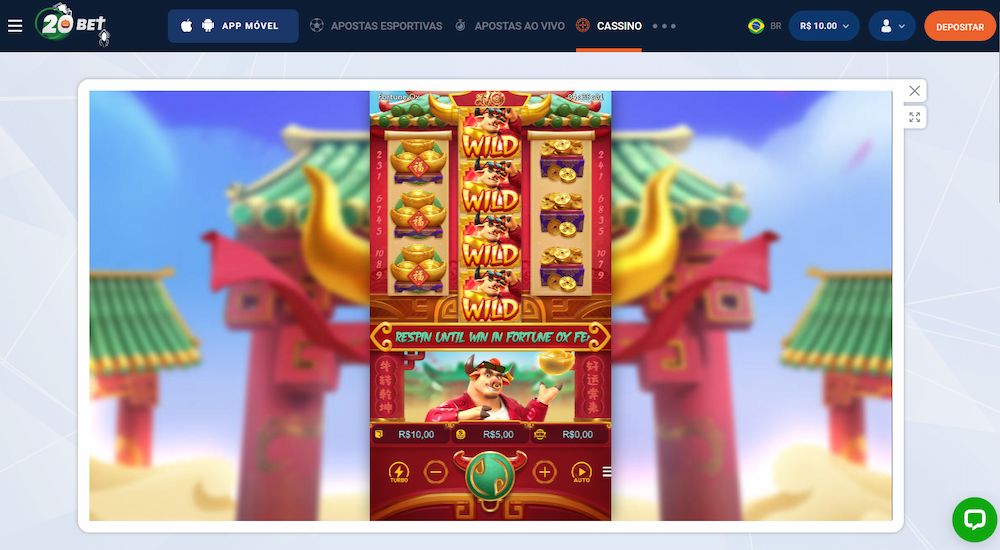 Laro Fortune Ox sa opisyal na site ng 20Bet.